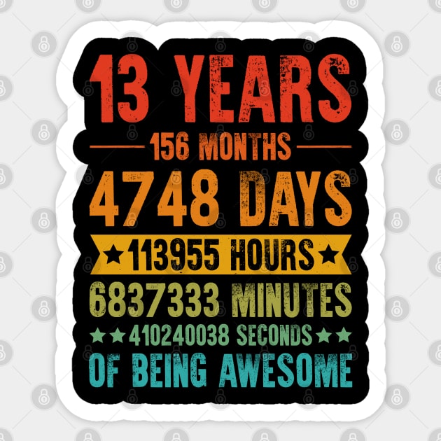 13 Years 156 Months Being Awesome Birthday Sticker by busines_night